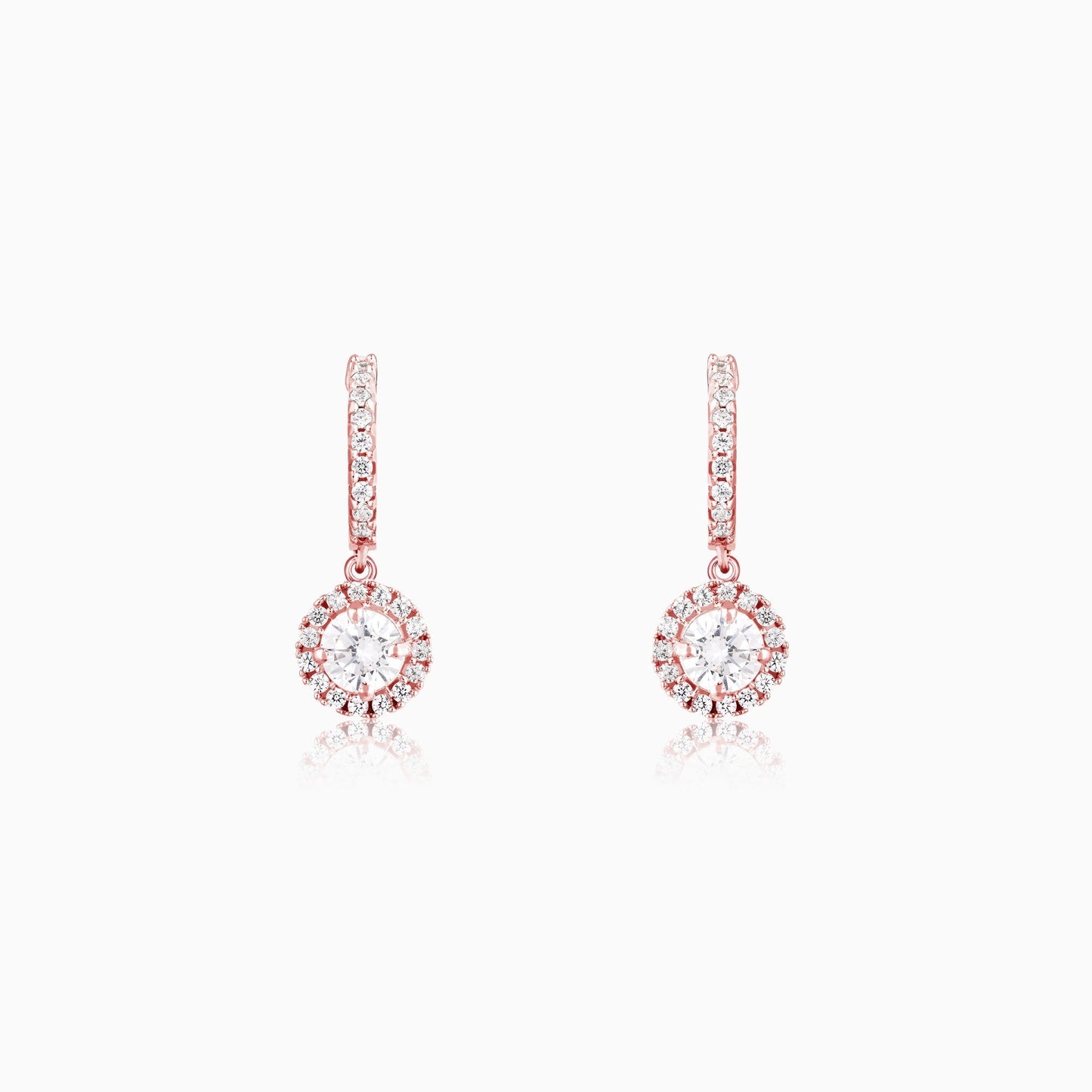 Rose Gold Zircon Drizzle Drop Earrings