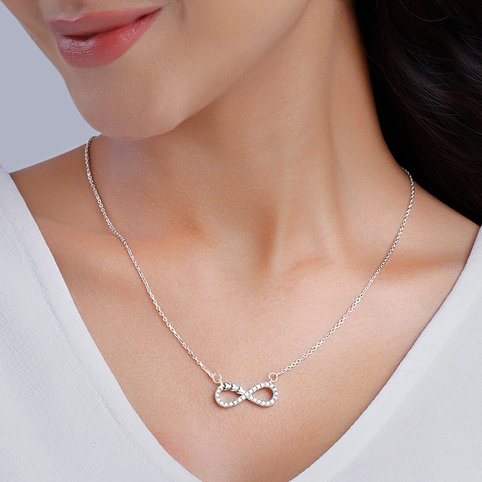 Silver Infinity Heart Necklace